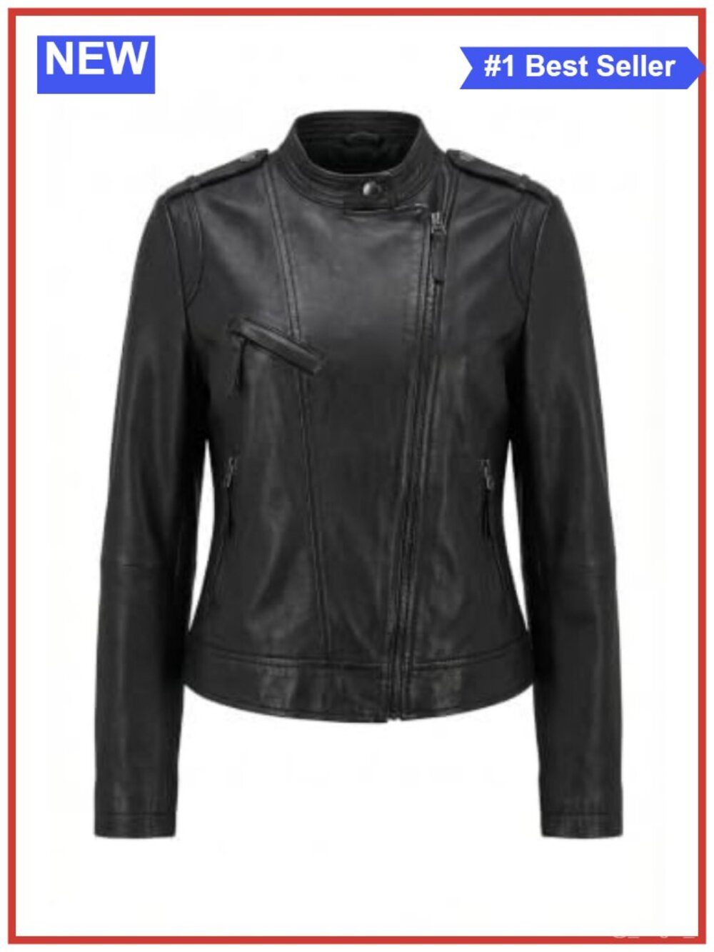 Lambskin Leather Moto Jacket Biker Zip Front Casual Layer
